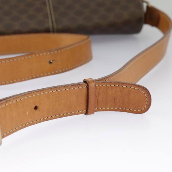 CELINE Macadam Canvas Shoulder Bag Pvc Leather Brown Gold - Picture 8 of 13